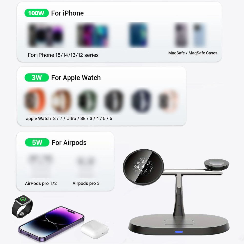 3 in 1 Magnetic Wireless Charg - Wireless Charger Watch ulasan dan harga
