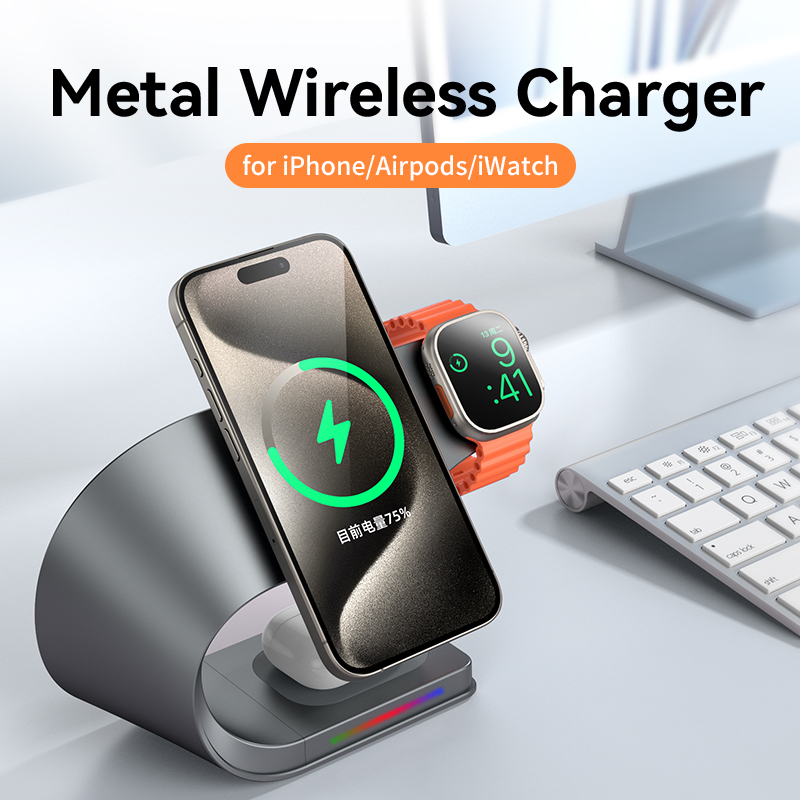 Metal Shell 4 in 1 Wireless Ch - Wireless Charger Watch ulasan dan harga