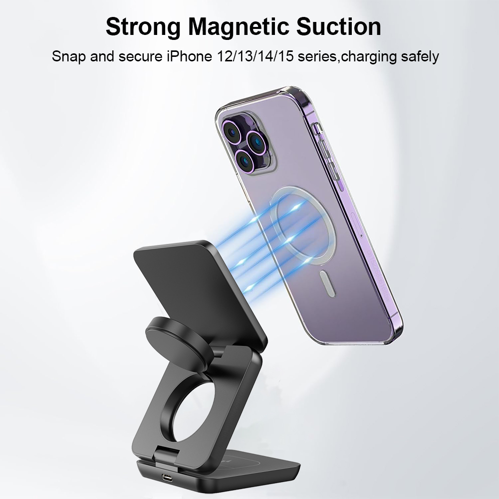3 in 1 Foldable Magnetic Wirel - Wireless Charger Watch ulasan dan harga