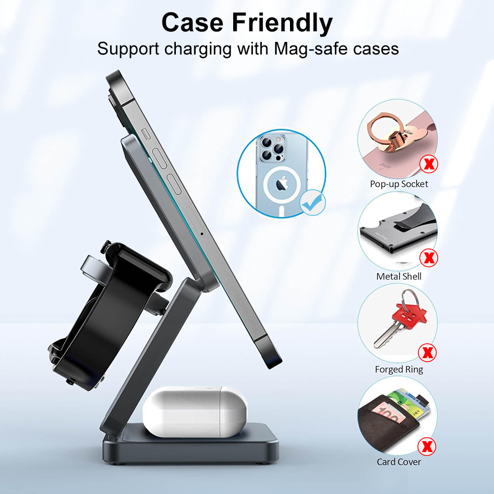 3 in 1 Foldable Magnetic Wirel - Wireless Charger Watch ulasan dan harga