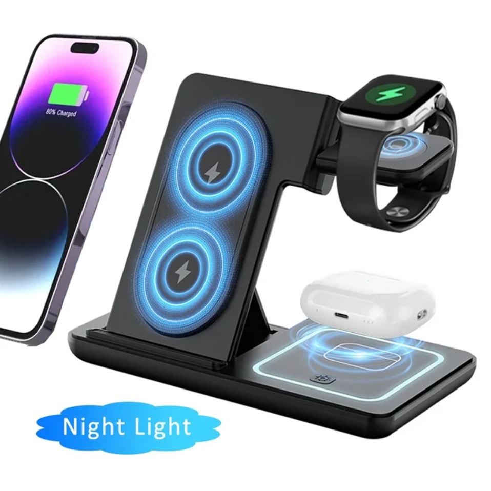 Night LED Light 3 In 1 Wireles - Wireless Charger Watch ulasan dan harga